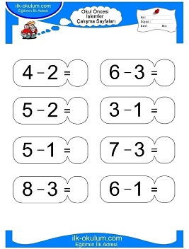 Çocuklar İçin toplam işlemi yaprak testleri 